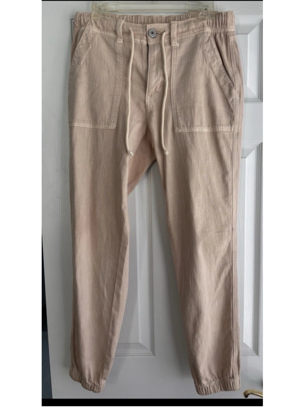 American Eagle Outfitters Pants Womens 6L Tan Jogger Twill Stretch Elastic Cuff
